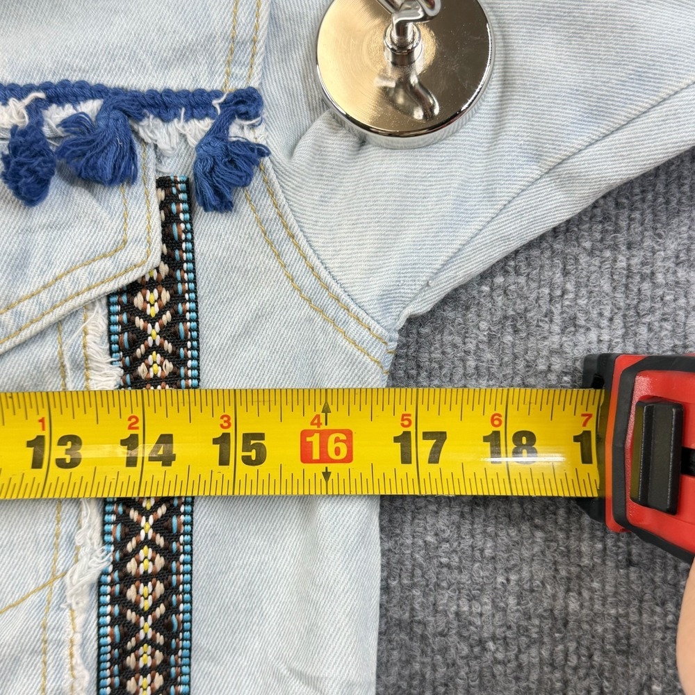 Denimland Paris Collection Jacket Distressed Collar Southwestern Tribal - Small - Picture 3 of 11